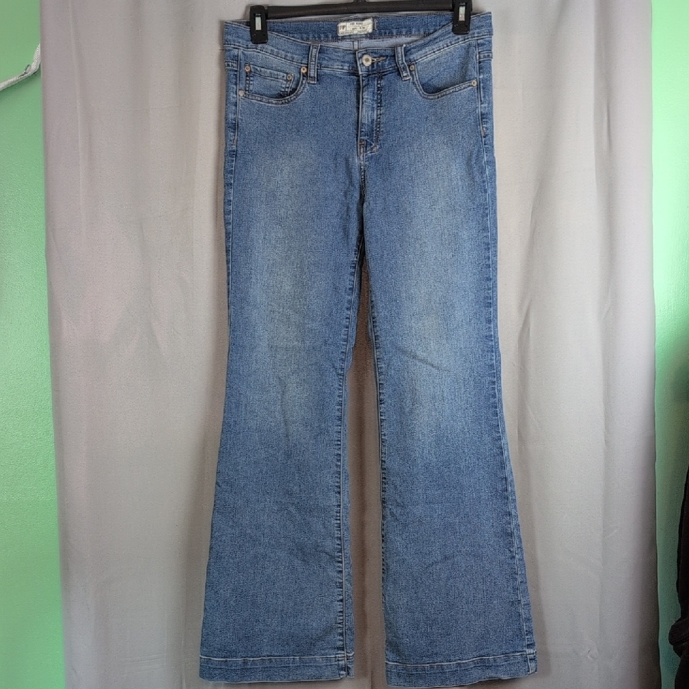 Free People Denim Blue Wide Leg‎ Jeans